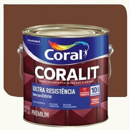 Tinta Esmalte Coral Coralit Ultra Resistência Brilhante Tabaco 3,6 Litros