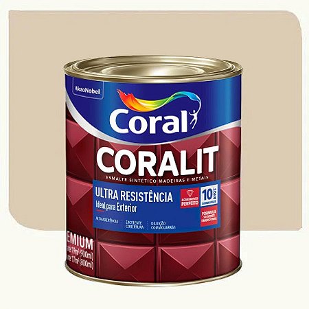 Tinta Esmalte Coral Coralit Ultra Resistência  Brilhante Areia 0,9 Litros