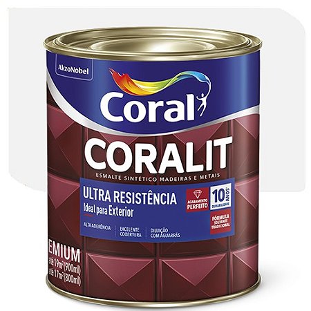 Tinta Esmalte Coral Coralit Ultra Resistência Fosco Branco 0,9 Litros