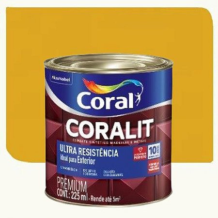 Tinta Esmalte Coral Coralit Ultra Resistência Brilhante Amarelo 0,225 Litros