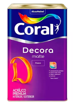 Tinta Acrílica Coral Decora Matte Fosco Branco 18 Litros