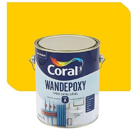 Tinta Esmalte Epoxi Coral Wandepoxy Amarelo 2,7 Litros