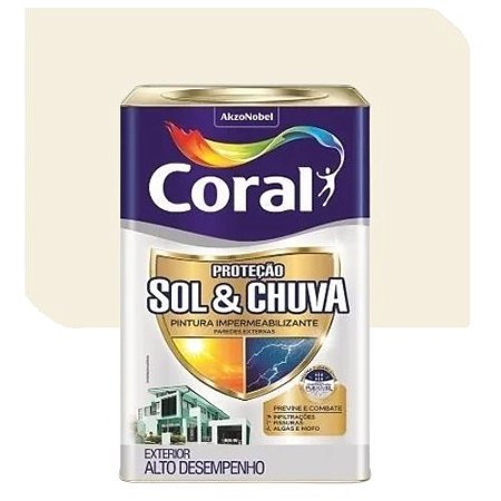 Tinta Acrílica Coral Impermeabilizante Sol e Chuva Fosco Branco 18 Litros