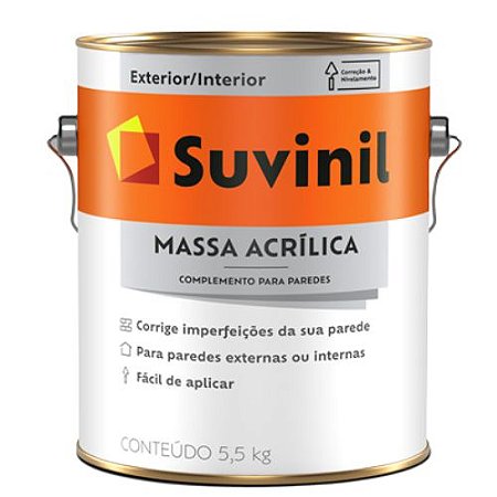 Massa Acrílica Suvinil Interior/Exterior 3,6 Litros / 5,5 Kg