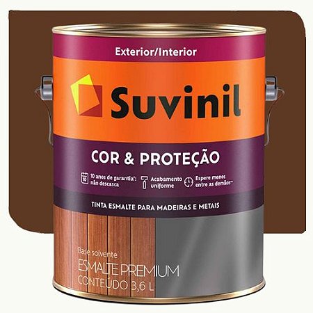 Tinta Esmalte Suvinil Cor & Proteção Brilhante Tabaco 3,6 Litros