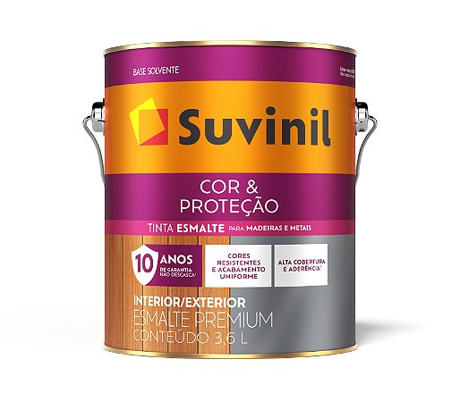 Tinta Esmalte Suvinil Cor & Proteção Brilhante Tabaco 3,6 Litros
