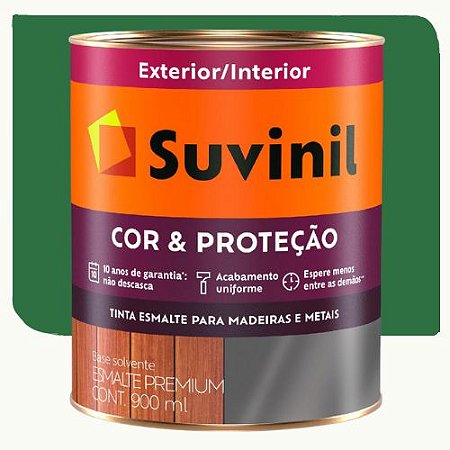 Tinta Esmalte Suvinil Cor & Proteção Brilhante Verde Folha 0,9 Litros