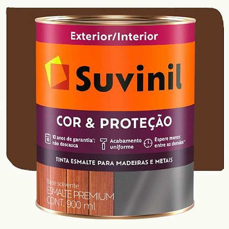 Tinta Esmalte Suvinil Cor & Proteção Brilhante Tabaco 0,9 Litros