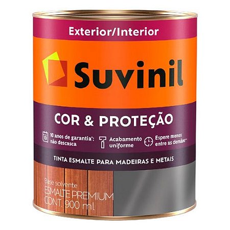 Tinta Esmalte Suvinil Cor & Proteção Acetinado Branco 0,9 Litros