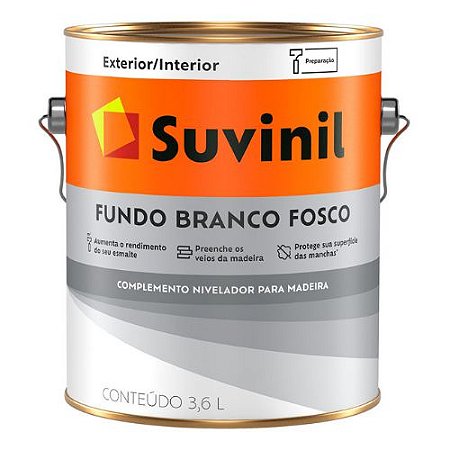 Fundo Para Madeira Suvinil Branco Fosco 3,6 Litros