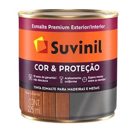 Tinta Esmalte Suvinil Cor & Proteção Brilhante Branco 0,225 Litros