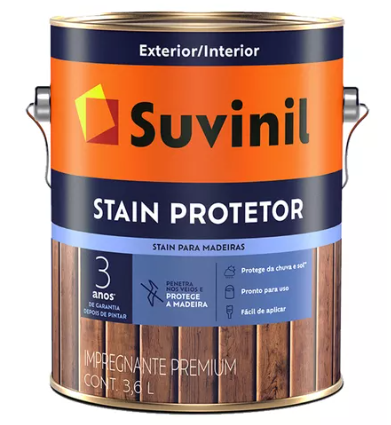 Verniz Suvinil Stain Protetor Acetinado Mogno 3,6 Litros