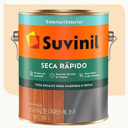 Tinta Esmalte Suvinil Seca Rápido Base Água Brilhante Marfim 3,6 Litros