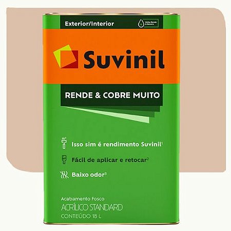 Tinta Acrílica Suvinil Rende Cobre Muito Fosco Areia 18 Litros