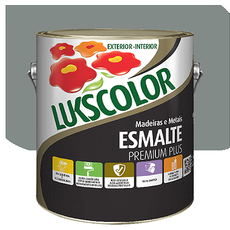 Tinta Esmalte Lukscolor Luks Brilhante Cinza Médio 3,6 Litros