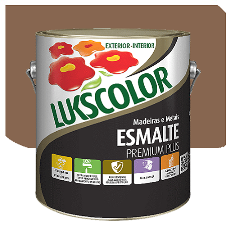 Tinta Esmalte Lukscolor Luks Brilhante Conhaque 3,6 Litros