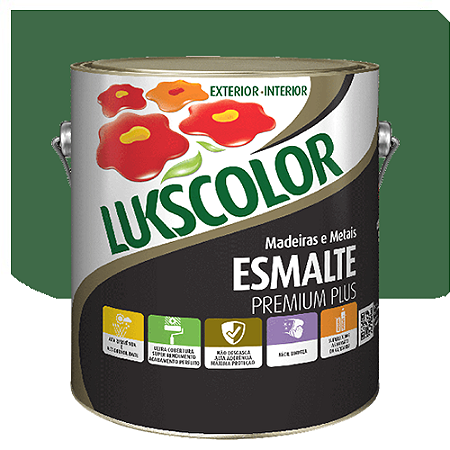 Tinta Esmalte Lukscolor Luks Brilhante Verde Folha 3,6 Litros