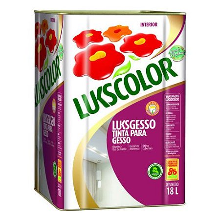 Tinta Acrílica Lukscolor LuksGesso Fosco Branco 18 Litros