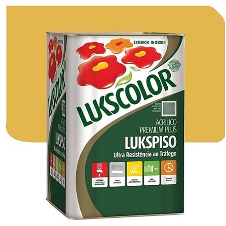 Tinta Lukscolor LuksPiso Fosco Amarelo Demarcação 18 Litros