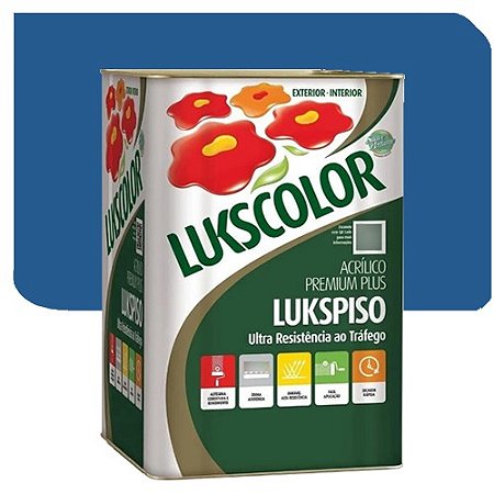 Tinta Lukscolor LuksPiso Fosco Azul 18 Litros