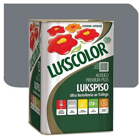 Tinta Lukscolor LuksPiso Fosco Cinza 18 Litros