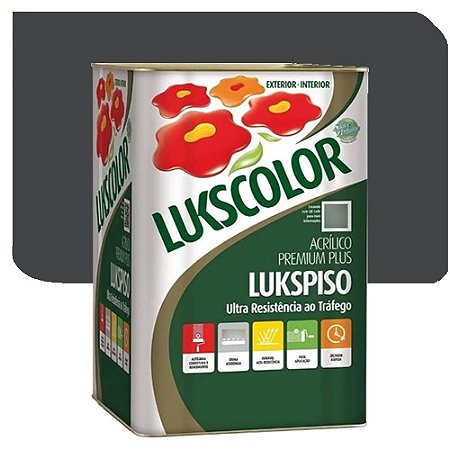 Tinta Lukscolor LuksPiso Fosco Cinza Chumbo 18 Litros