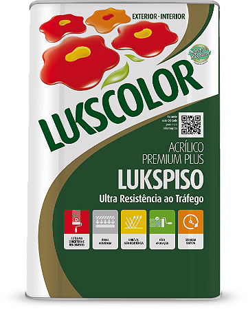 Tinta Lukscolor LuksPiso Fosco Cinza Chumbo 18 Litros