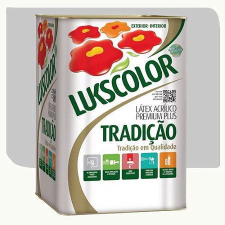 Tinta Látex Acrílico Lukscolor Tradição Fosco Crômio 18 Litros