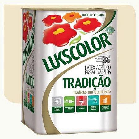 Tinta Látex Acrílico Lukscolor Tradição Fosco Marfim 18 Litros