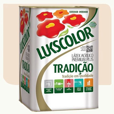 Tinta Látex Acrílico Lukscolor Tradição Fosco Perola 18 Litros