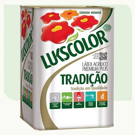 Tinta Látex Acrílico Lukscolor Tradição Fosco Verde Agua 18 Litros