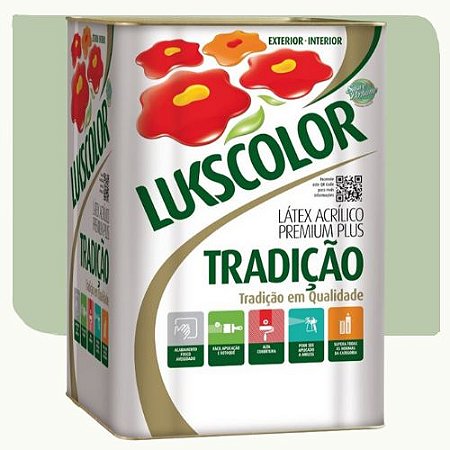 Tinta Látex Acrílico Lukscolor Tradição Fosco Verde Primavera 18 Litros