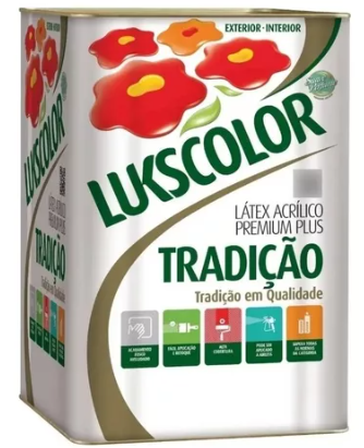 Tinta Látex Acrílico Lukscolor Tradição Fosco Vermelho 18 Litros
