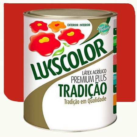 Tinta Látex Acrílico Lukscolor Tradição Fosco Vermelho 3,6 Litros