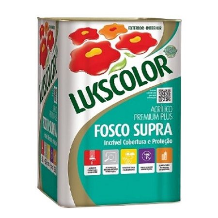 Tinta Acrílica Lukscolor  Supra Fosco Branco 18 Litros