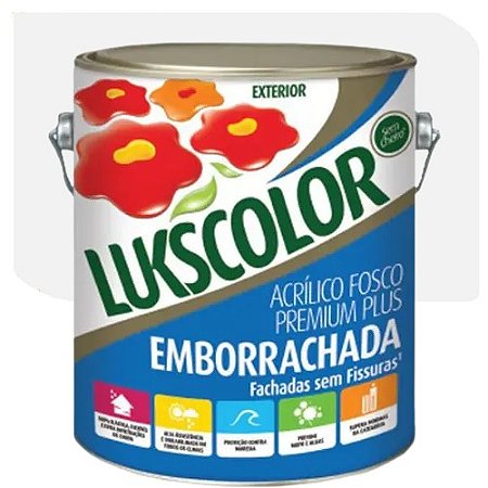 Tinta Acrílica Lukscolor Emborrachada Fosco Branco 3,6 Litros