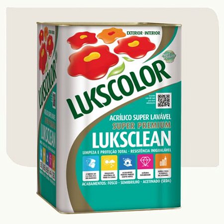 Tinta Acrílica Lukscolor Luksclean Fosco Algodão Egípcio 18 Litros