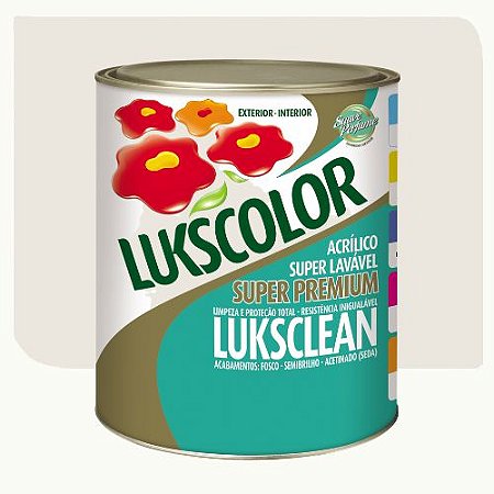 Tinta Acrílica Lukscolor Luksclean Fosco Algodão Egipcio 3,6 Litros