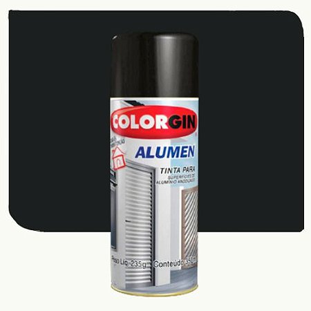 Spray Colorgin Alumen Fosco Preto 350ml - Varejão das Tintas - Um mundo  colorido ao seu alcance