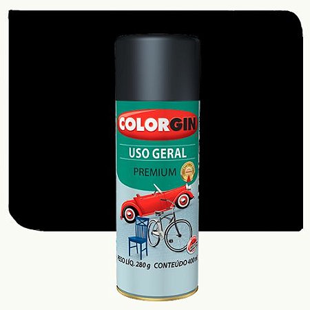 Spray Colorgin UG Rápido Brilhante Preto 400mlL