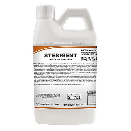 Sterigent 2 Litros Desinfetante e Limpador Bactericida Spartan