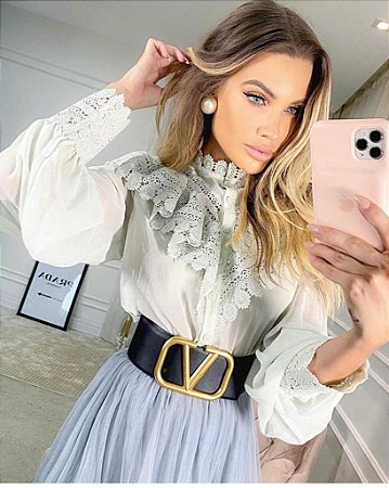 camisa com renda