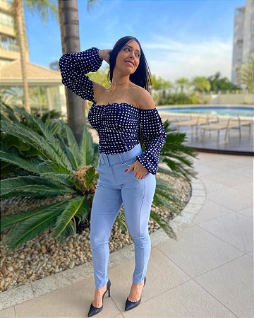calça bengaline azul