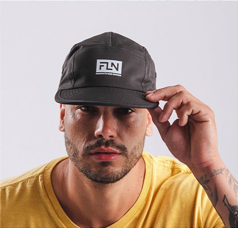 Boné Five Panel Logo FLN 1 Preto