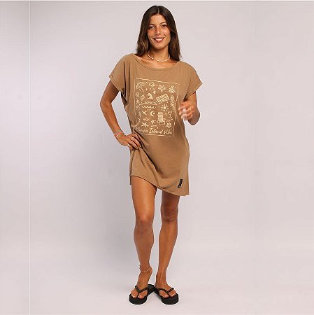 T-shirt Adri Oset Floripa Island Vibes Marrom