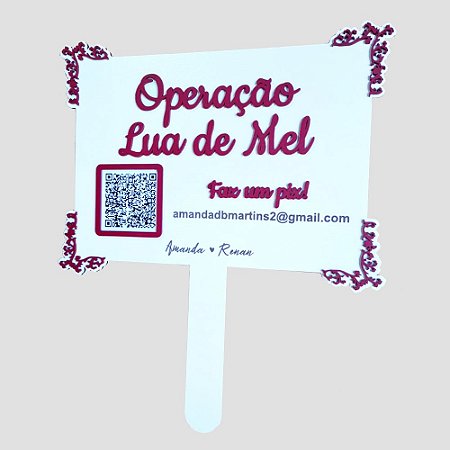 Placa PIX dos Noivos Hora da Gravata MOD 001