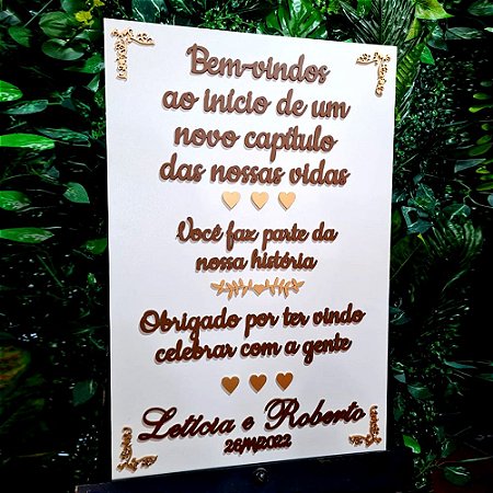 Placa Decorativa Casamento Recepção Entrada MOD 008