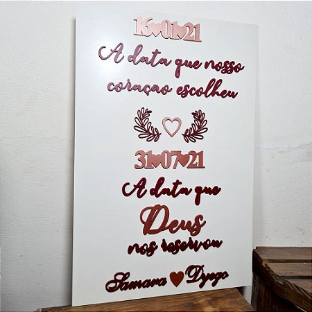 Placa Decorativa Casamento Recepção Entrada MOD 006