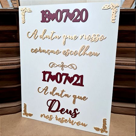 Placa Decorativa Casamento Recepção Entrada MOD 005