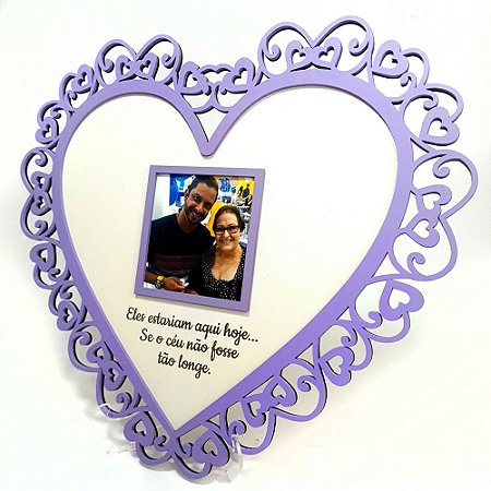 Placa Homenagem Coração com 1 foto